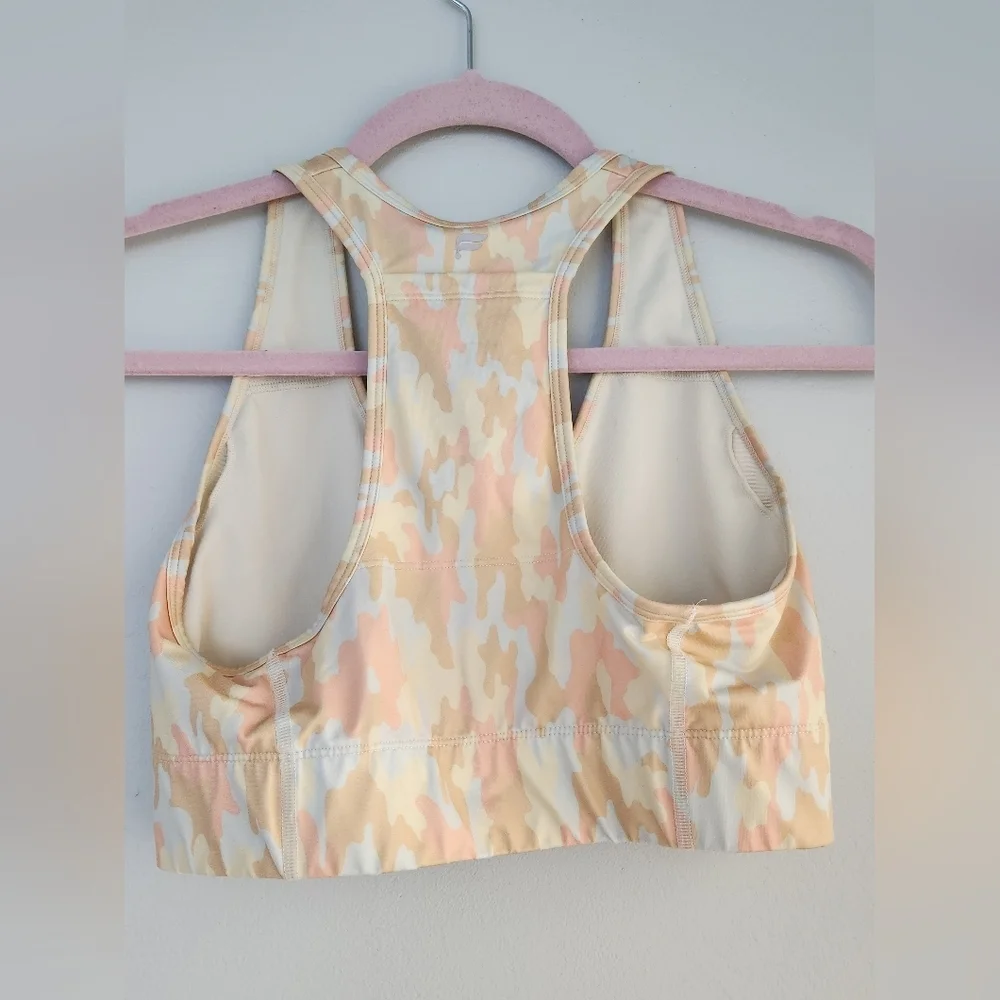 Fabletics On-The-Go Zip Sports Bra – Micro Camo – Size Small - Medium Impact - Picture 4 of 5
